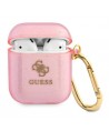 Guess GUA2UCG4GP AirPods cover pink/pink Glitter Collection
