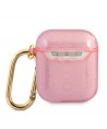 Guess GUA2UCG4GP AirPods cover pink/pink Glitter Collection