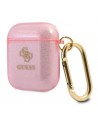 Guess GUA2UCG4GP AirPods cover pink/pink Glitter Collection