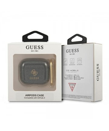 Guess GUA3UCG4GK AirPods 3 cover black/black Glitter Collection