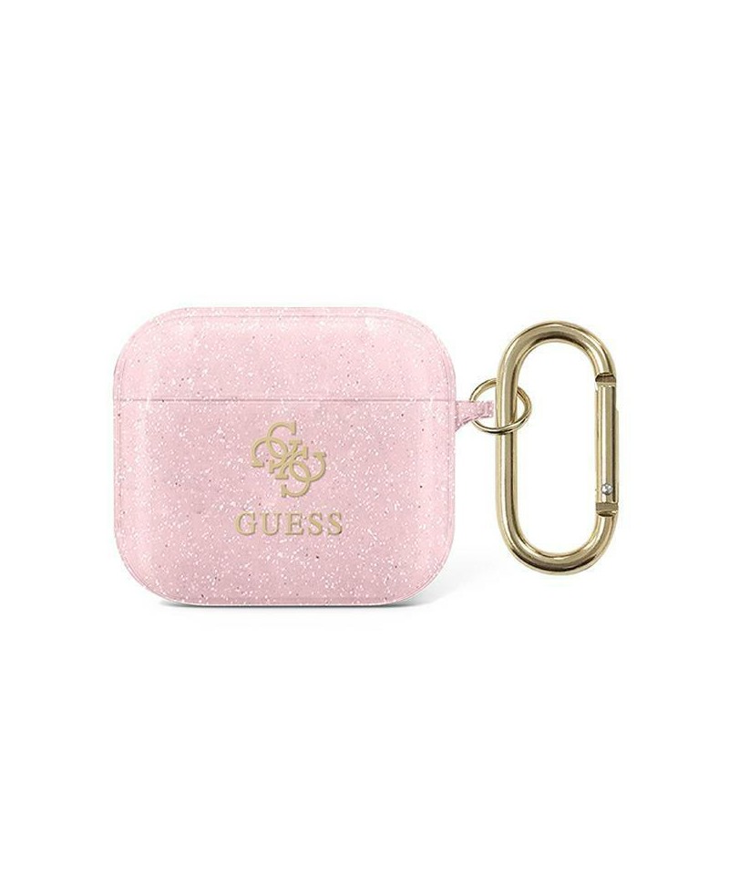 Guess GUA3UCG4GP AirPods 3 cover pink/pink Glitter Collection