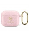 Guess GUA3UCG4GP AirPods 3 cover pink/pink Glitter Collection
