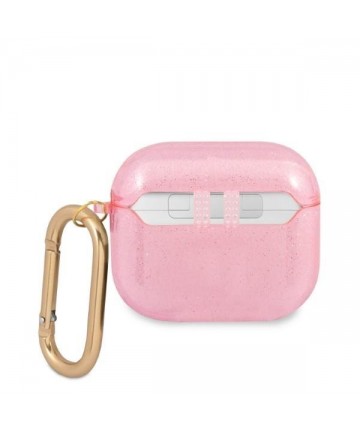 Guess GUA3UCG4GP AirPods 3 cover pink/pink Glitter Collection