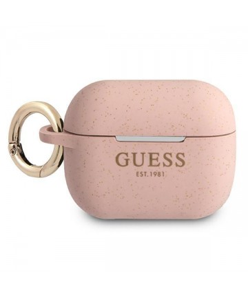 Guess GUAPSGGEP AirPods Pro cover pink/pink Silicone Glitter