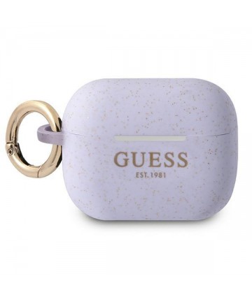 Guess GUAPSGGEU AirPods Pro cover purple/purple Silicone Glitter