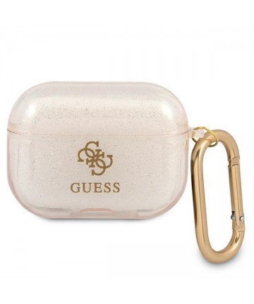 Guess GUAPUCG4GD AirPods Pro cover gold/gold Glitter Collection