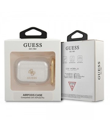 Guess GUAPUCG4GT AirPods Pro cover Transparent Glitter Collection