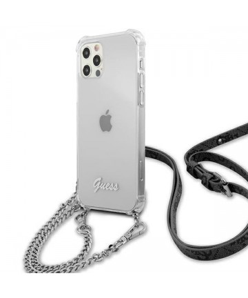 Guess GUHCP12LKC4GSSI iPhone 12 Pro Max 6.7" Transparent hardcase 4G Silver Chain