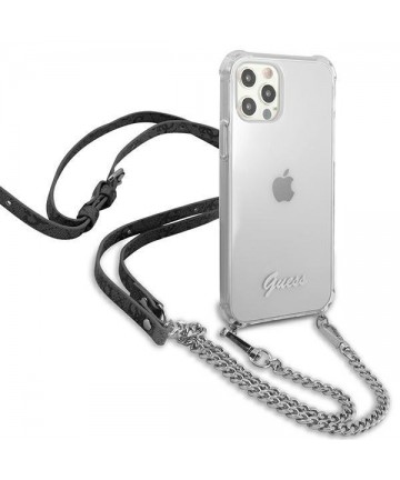 Guess GUHCP12LKC4GSSI iPhone 12 Pro Max 6.7" Transparent hardcase 4G Silver Chain
