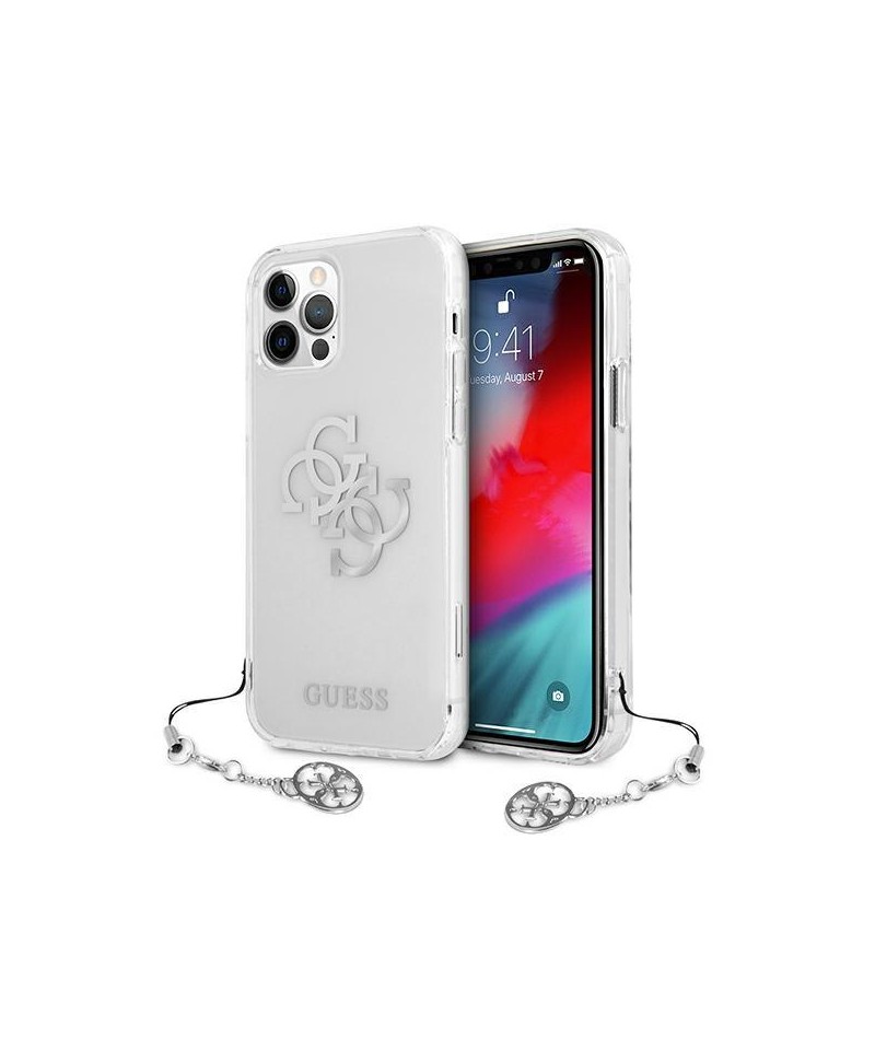 Guess GUHCP12LKS4GSI iPhone 12 Pro Max 6.7" Transparent hardcase 4G Silver Charms Collection