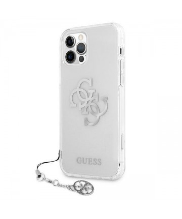Guess GUHCP12LKS4GSI iPhone 12 Pro Max 6.7" Transparent hardcase 4G Silver Charms Collection