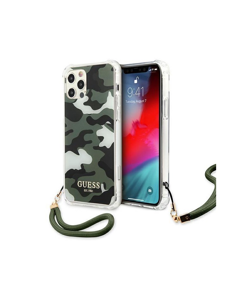 Guess GUHCP12LKSARKA iPhone 12 Pro Max 6.7" green/khaki hardcase Camo Collection
