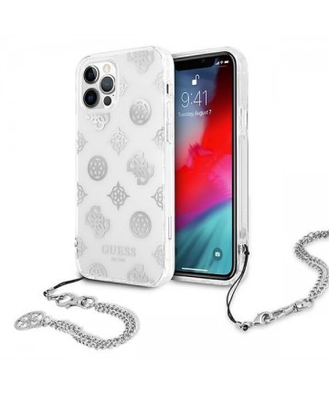 Guess GUHCP12LKSPESI iPhone 12 Pro Max 6.7" silver/silver hardcase Peony Chain Collection