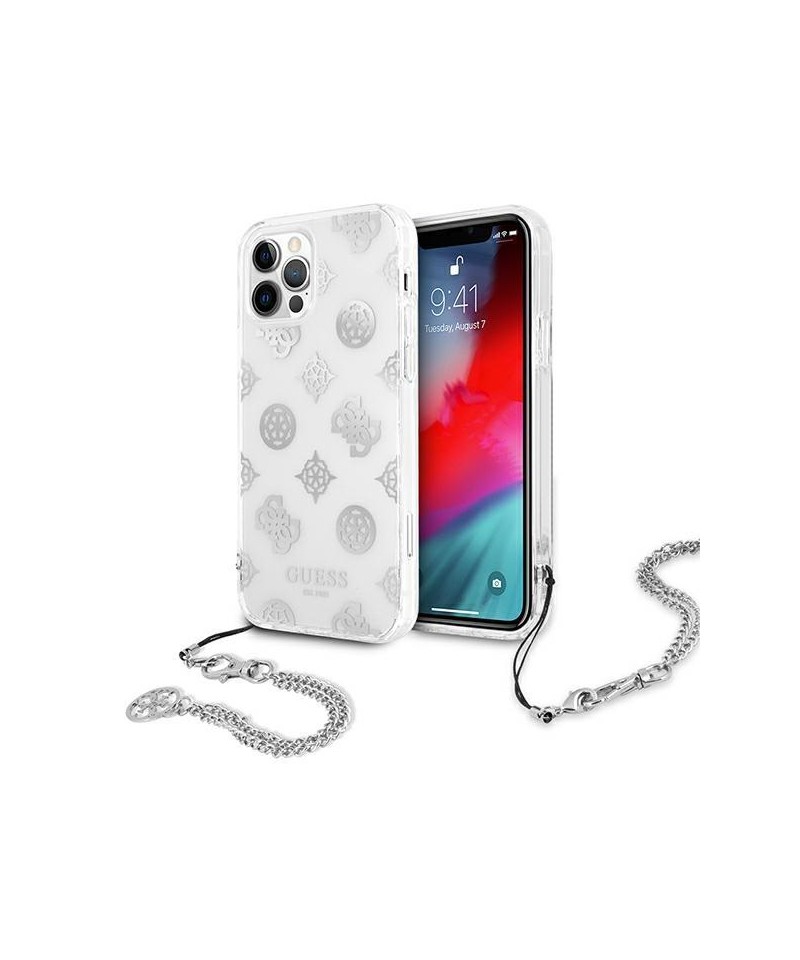 Guess GUHCP12LKSPESI iPhone 12 Pro Max 6.7" silver/silver hardcase Peony Chain Collection