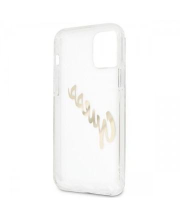 Guess GUHCP12LKTRSVGO iPhone 12 Pro Max 6.7" Transparent hardcase Vintage Script Gold