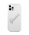 Guess GUHCP12LKTRSVSI iPhone 12 Pro Max 6.7" Transparent hardcase Vintage Script Silver