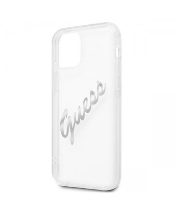 Guess GUHCP12LKTRSVSI iPhone 12 Pro Max 6.7" Transparent hardcase Vintage Script Silver