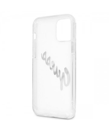 Guess GUHCP12LKTRSVSI iPhone 12 Pro Max 6.7" Transparent hardcase Vintage Script Silver