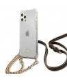 Guess GUHCP12MKC4GSGO iPhone 12/12 Pro 6.1" Transparent hard case 4G Gold Chain