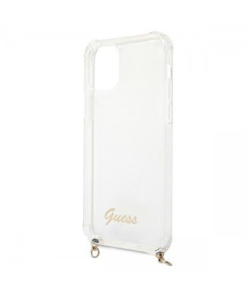 Guess GUHCP12MKC4GSGO iPhone 12/12 Pro 6.1" Transparent hard case 4G Gold Chain
