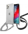 Guess GUHCP12MKC4GSSI iPhone 12/12 Pro 6.1" Transparent hardcase 4G Silver Chain