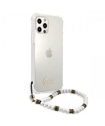 Guess GUHCP12MKPSWH iPhone 12/12 Pro 6.1" Transparent Hardcase White Pearl