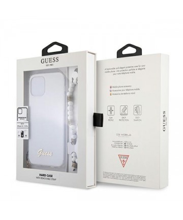 Guess GUHCP12MKPSWH iPhone 12/12 Pro 6.1" Transparent Hardcase White Pearl