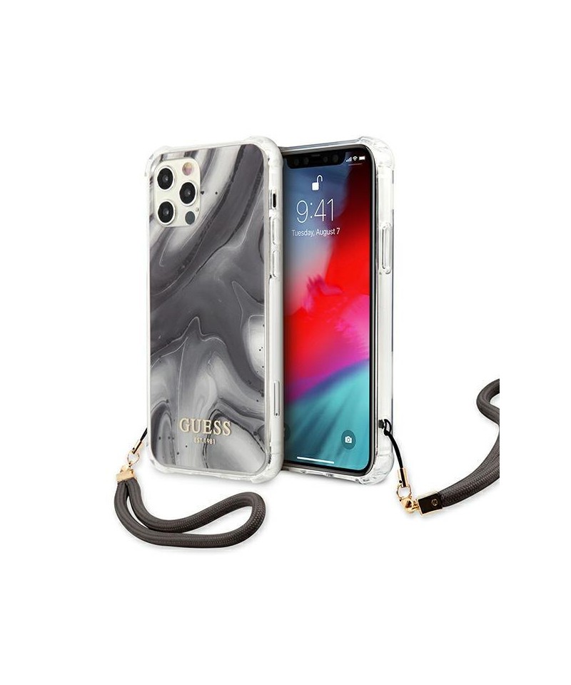 Guess Marble Collection iPhone 12 / iPhone 12 Pro Case - Gray