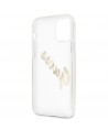 Guess GUHCP12MKTRSVGO iPhone 12/12 Pro 6.1" Transparent hardcase Vintage Script Gold