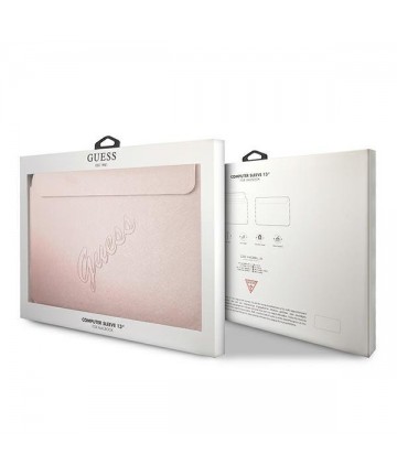 Guess Saffiano Script cover for a 13" laptop - pink