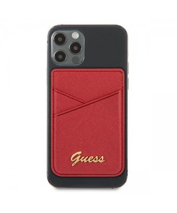 Guess Wallet Card Slot GUWMSSASLRE MagSafe Saffiano red/red