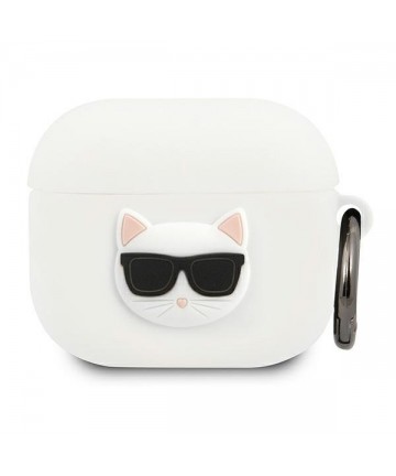 Karl Lagerfeld Silicone Choupette Case for AirPods 3 - White