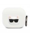 Karl Lagerfeld Silicone Choupette Case for AirPods 3 - White