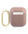 Guess GUA2SASMP AirPods cover pink/pink Saffiano Script Metal Collection