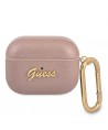 Guess GUAPSASMP AirPods Pro cover pink/pink Saffiano Script Metal Collection