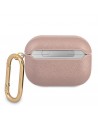 Guess GUAPSASMP AirPods Pro cover pink/pink Saffiano Script Metal Collection