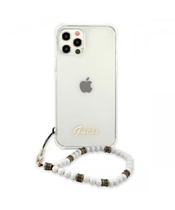 Guess GUHCP12LKPSWH iPhone 12 Pro Max 6.7" Transparent Hardcase White Pearl