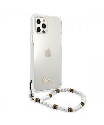 Guess GUHCP12LKPSWH iPhone 12 Pro Max 6.7" Transparent Hardcase White Pearl