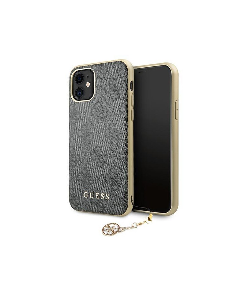 Guess GUHCN61GF4GGR iPhone 11 6.1" / Xr grey/gray hard case 4G Charms Collection