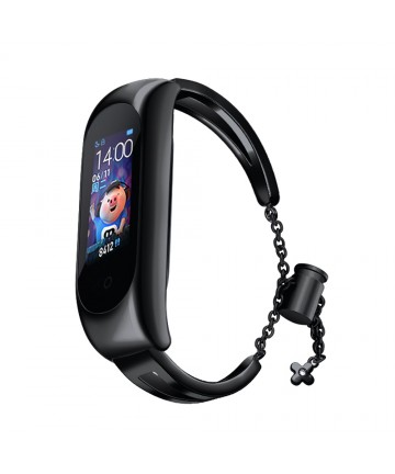 Replacment metal band bracelet strap for Xiaomi Mi Band 6 / 5 / 4 / 3 black