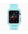 Silicone Band Strap Bracelet Case Strap Light Set for Apple Watch 44mm - Blue