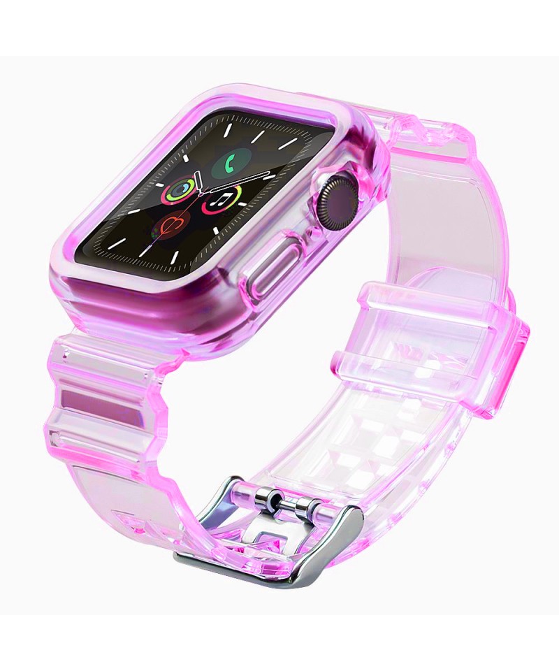 Silicone Band Strap Bracelet Case Strap Light Set for Apple Watch 42mm - Red