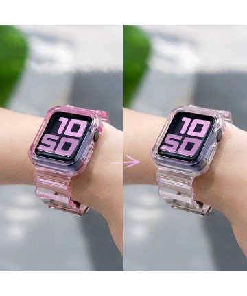 Silicone Band Strap Bracelet Case Strap Light Set for Apple Watch 42mm - Red