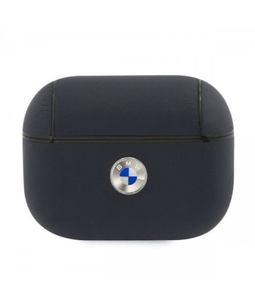 BMW BMAPSSLNA AirPods Pro cover granatowy/navy Geniune Leather Silver Logo