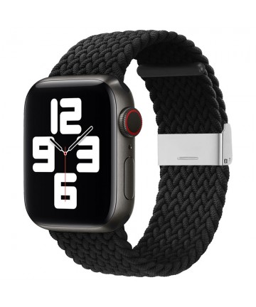 Braided Fabric Strap Bracelet Strap Fabric Band for Apple Watch 38 / 40 / 41 mm - Black