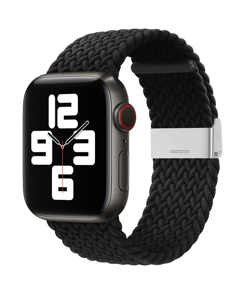 Braided Fabric Strap Bracelet Strap Fabric Band for Apple Watch 38 / 40 / 41 mm - Black