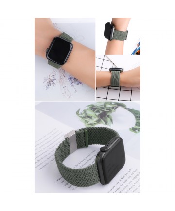 Braided Fabric Strap Bracelet Strap Fabric Band for Apple Watch 38 / 40 / 41 mm - Black