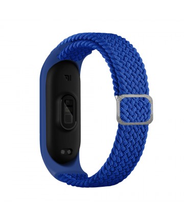 Strap Fabric replacement band strap for Xiaomi Mi Band 6 / 5 / 4 / 3 braided cloth bracelet blue