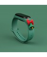Strap Xmas for Xiaomi Mi Band 3 / 4 Christmas Silicone Strap Bracelet with Bell - Dark Green