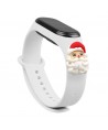 Strap Xmas for Xiaomi Mi Band 3 / 4 Christmas Silicone Bracelet Strap with Santa Claus - White